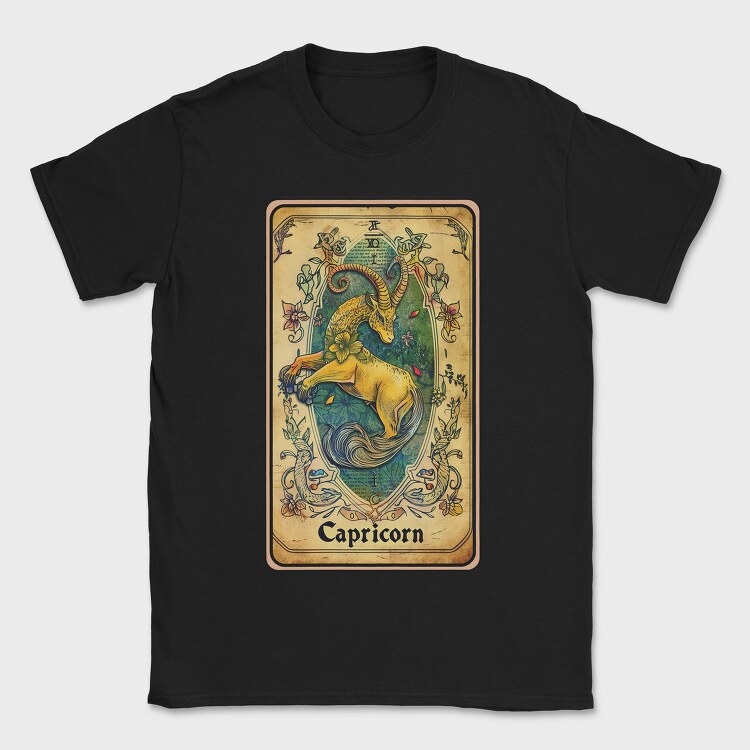 Capricorn Animal Floral, Tricou Barbati (Unisex)