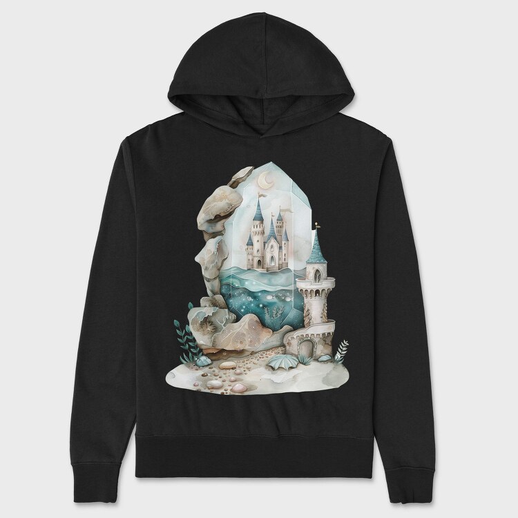 Castle In Crystal Ocean, Hanorac Oversize Barbati (Unisex)