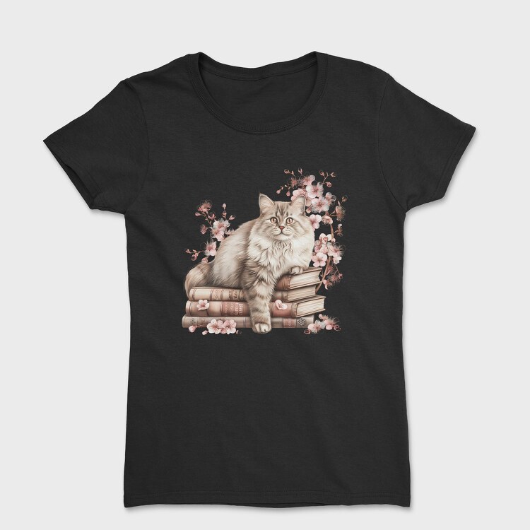 Cat Book Lover, Tricou Femei