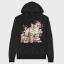 Cat Book Lover, Hanorac Oversize Barbati (Unisex)