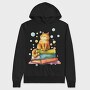 Cat Books Bubbles, Hanorac Oversize Barbati (Unisex)