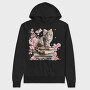 Cat Books Flowers, Hanorac Oversize Barbati (Unisex)
