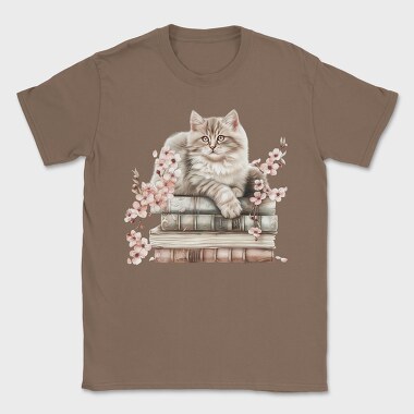 Cat Books Spring, Tricou Barbati (Unisex)