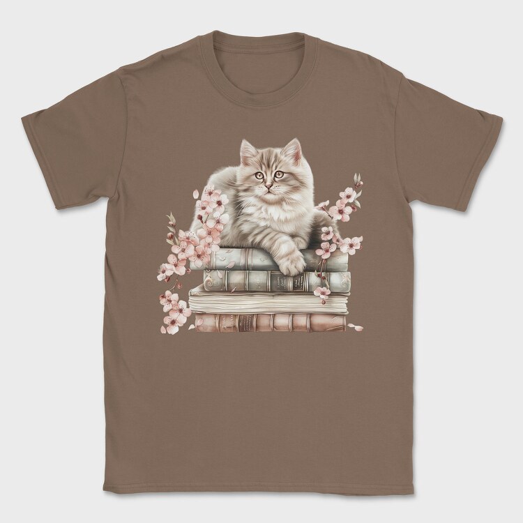 Cat Books Spring, Tricou Barbati (Unisex)