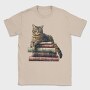Cat Books Stack, Tricou Barbati (Unisex)