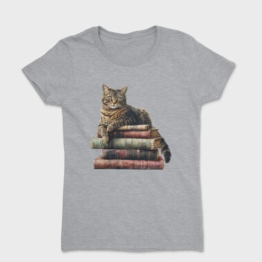 Cat Books Stack, Tricou Femei