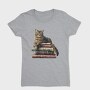 Cat Books Stack, Tricou Femei