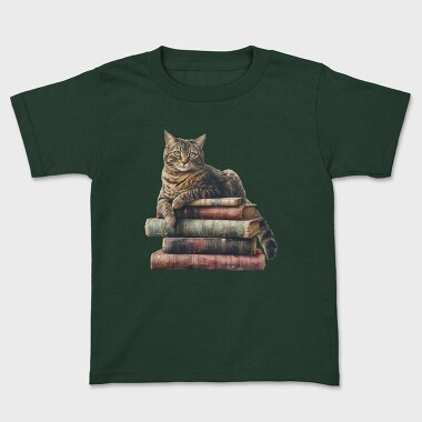 Cat Books Stack, Tricou Copii