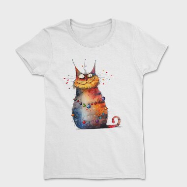 Cat Christmas Balls, Tricou Femei