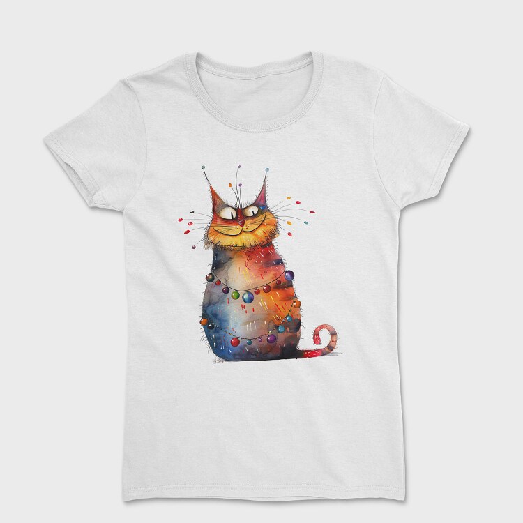 Cat Christmas Balls, Tricou Femei