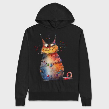 Cat Christmas Balls, Hanorac Oversize Barbati (Unisex)