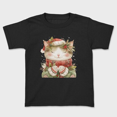 Cat Christmas Hat, Tricou Copii