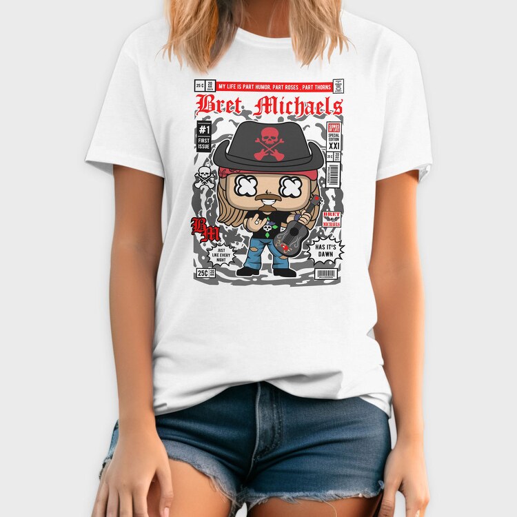 Brets Rockin Skull Guitar, Tricou Barbati (Unisex)