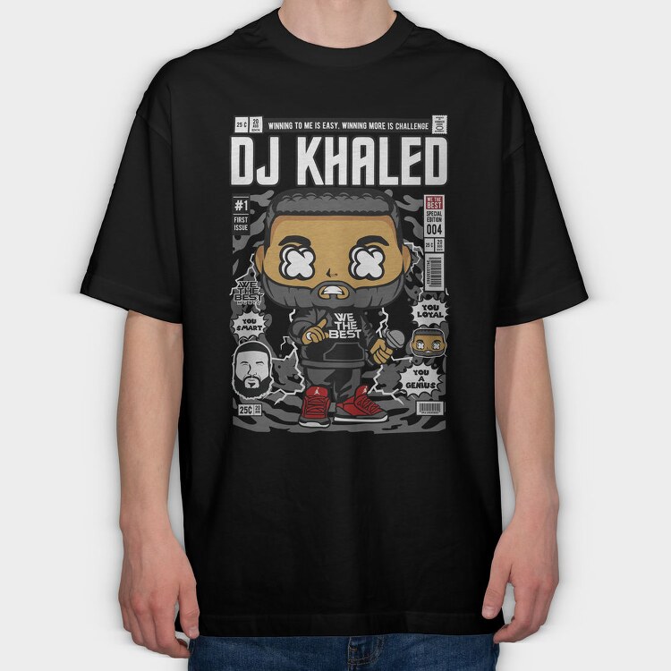 Dj Khaled Pop Art, Tricou Oversize Barbati (Unisex)