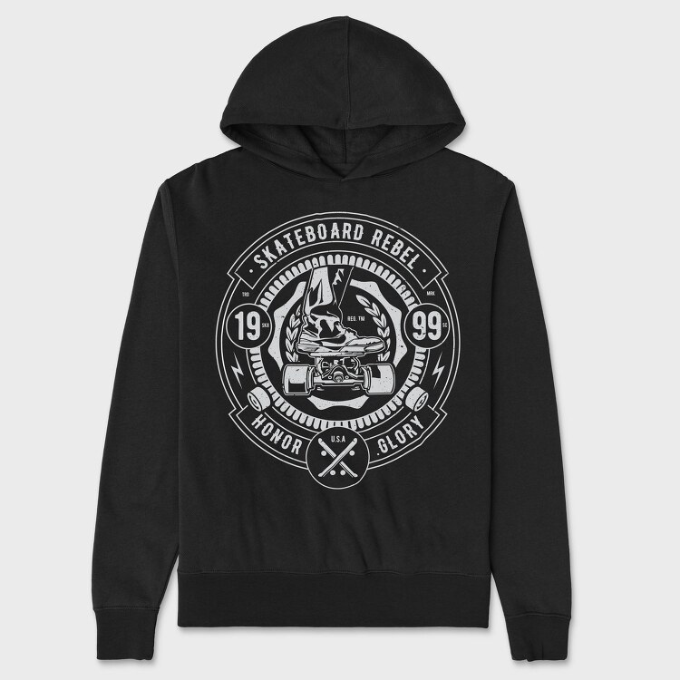 Skateboard Rebel, Hanorac Oversize Barbati (Unisex)