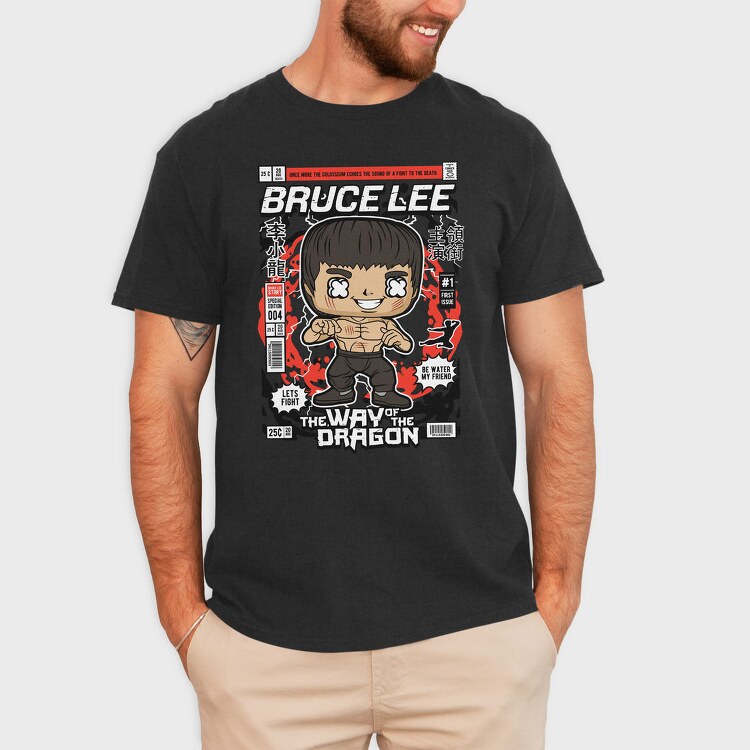 Bruce Dragon Fight, Tricou Barbati (Unisex)