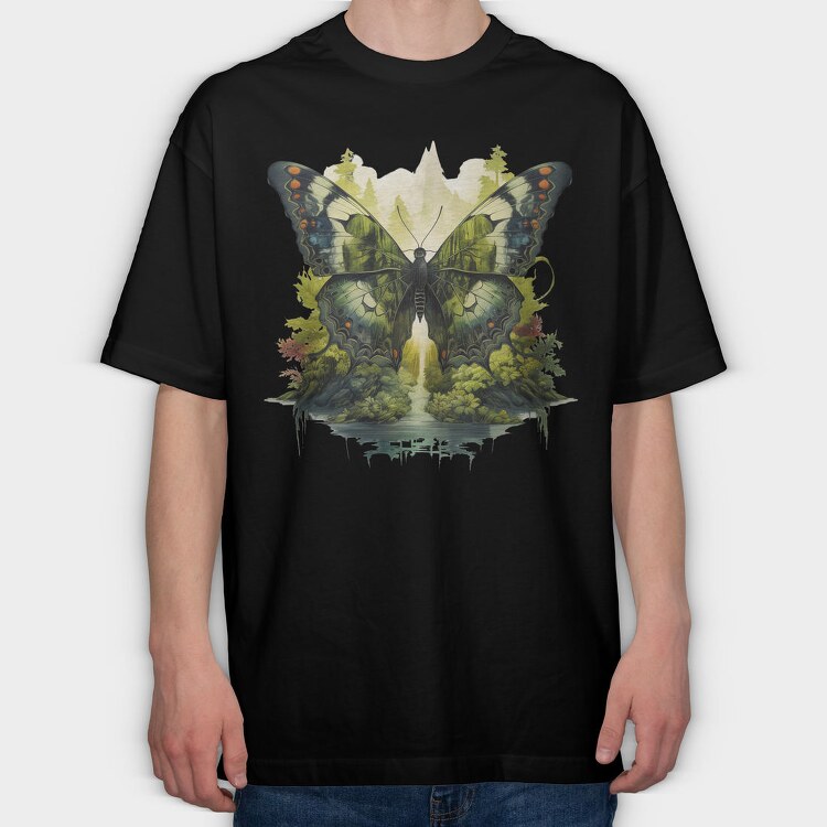 Butterfly Nature Island, Tricou Oversize Barbati (Unisex)