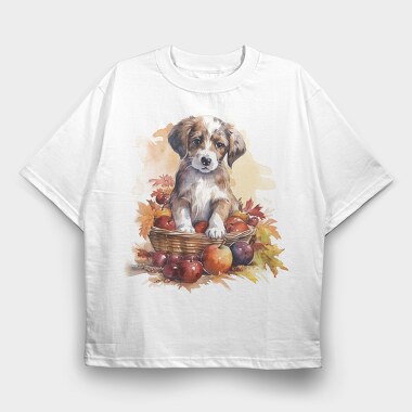 Watercolor Puppy, Tricou Oversize Barbati (Unisex)