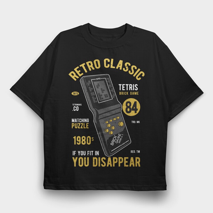 Tetris Brick Game, Tricou Oversize Barbati (Unisex)