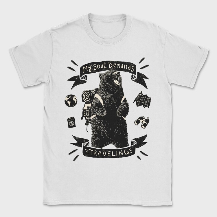 Wanderlust Bear, Tricou Barbati (Unisex)