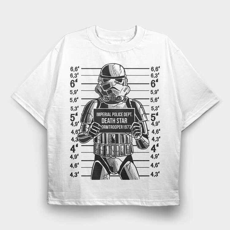 Stormtrooper Mugshot, Tricou Oversize Barbati (Unisex)
