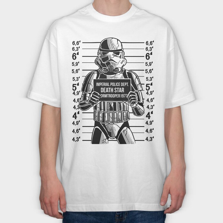 Stormtrooper Mugshot, Tricou Oversize Barbati (Unisex)