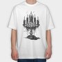 Candle Flower Sparks, Tricou Oversize Barbati (Unisex)