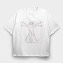 Vitruvian Man, Tricou Oversize Barbati (Unisex)