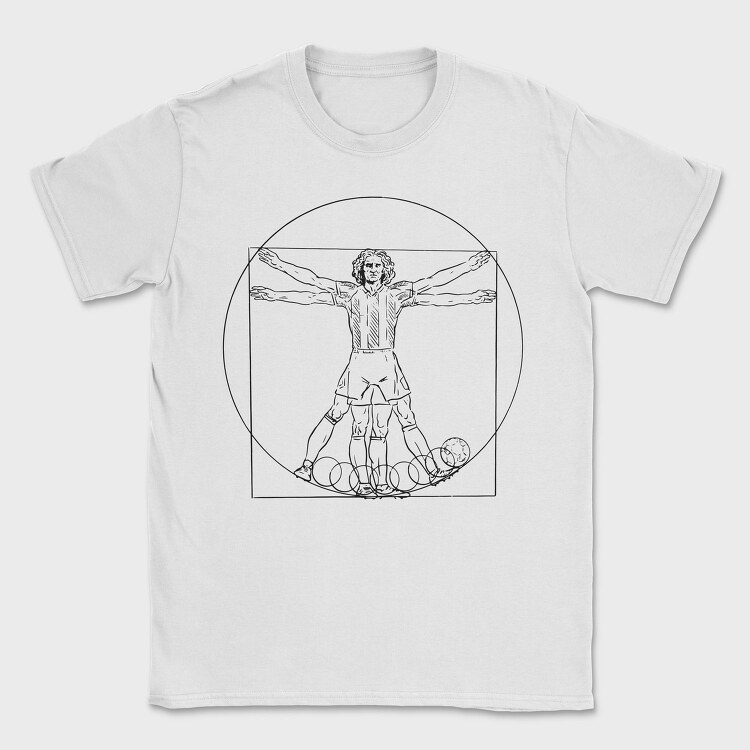 Vitruvian Man Football, Tricou Barbati (Unisex)