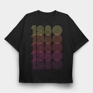 Vintage 1980, Tricou Oversize Barbati (Unisex)