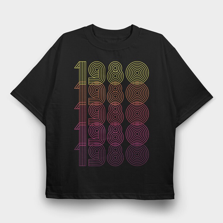Vintage 1980, Tricou Oversize Barbati (Unisex)