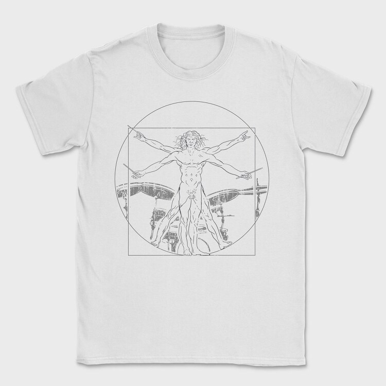 Vitruvian Drummer, Tricou Barbati (Unisex)
