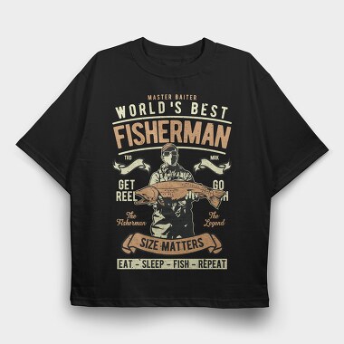 World'S Best Fisherman, Tricou Oversize Barbati (Unisex)
