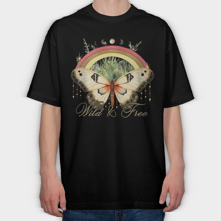 Butterfly Nature Mandala, Tricou Oversize Barbati (Unisex)