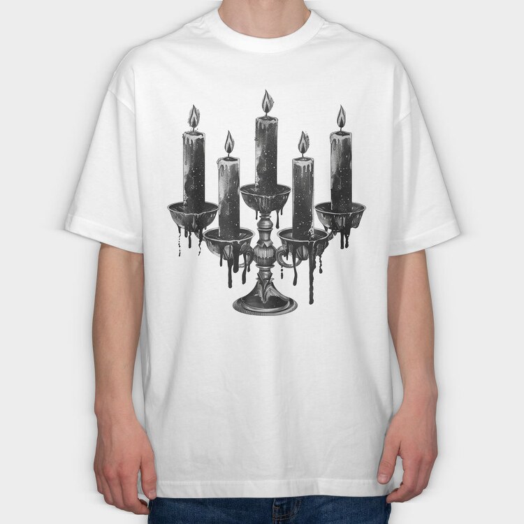 Candle Holder Gothic, Tricou Oversize Barbati (Unisex)