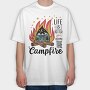 Campfire Night Mood, Tricou Oversize Barbati (Unisex)