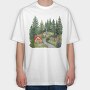 Cabin In Forest, Tricou Oversize Barbati (Unisex)