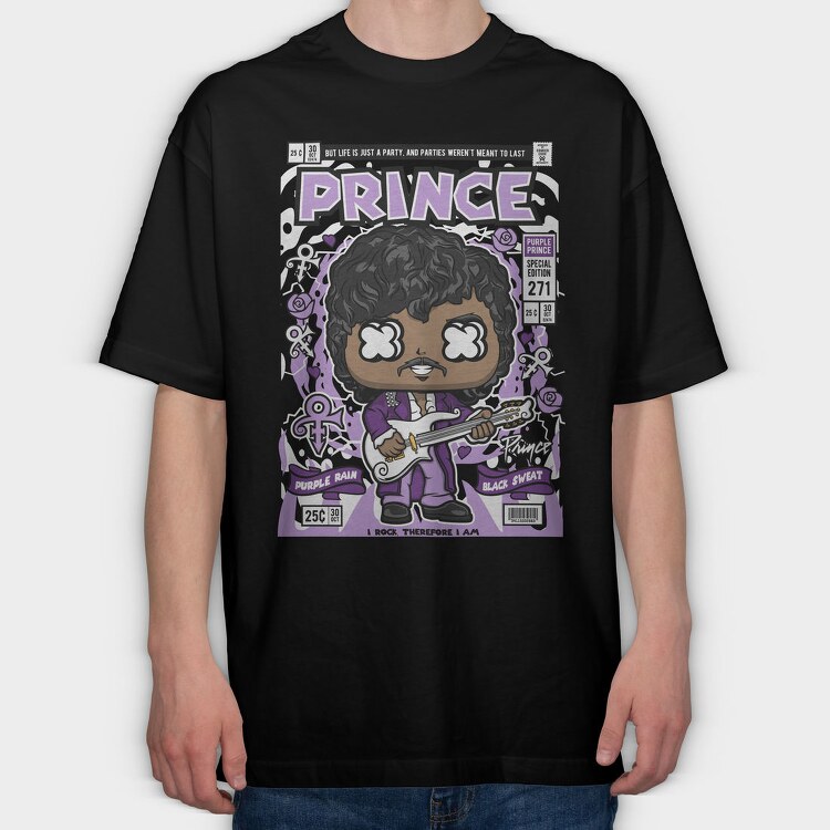 Purple Prince Pop Vinyl, Tricou Oversize Barbati (Unisex)