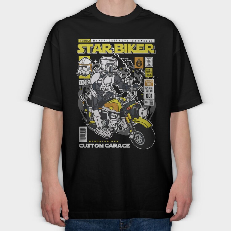 Star Trooper Biker, Tricou Oversize Barbati (Unisex)