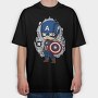 Captain America Chibi, Tricou Oversize Barbati (Unisex)