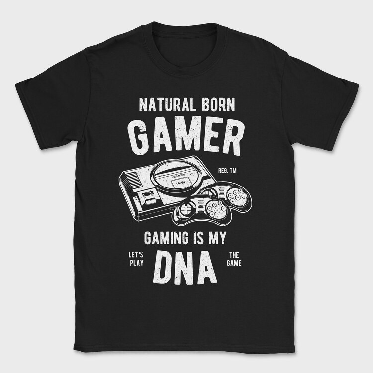 Natural Born Gamer, Tricou Barbati (Unisex)