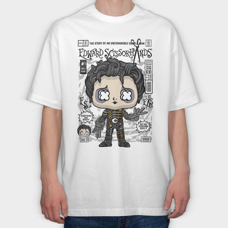 Edward Scissorshands, Tricou Oversize Barbati (Unisex)