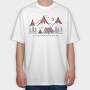 Camping Night Moon, Tricou Oversize Barbati (Unisex)