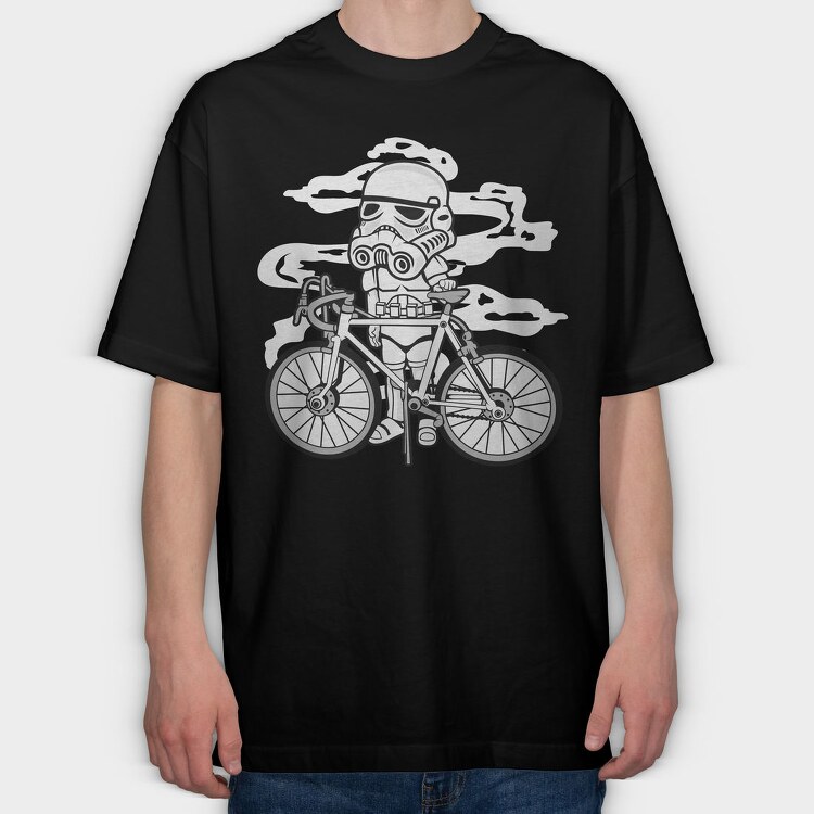 Stormtrooper Bike Ride, Tricou Oversize Barbati (Unisex)