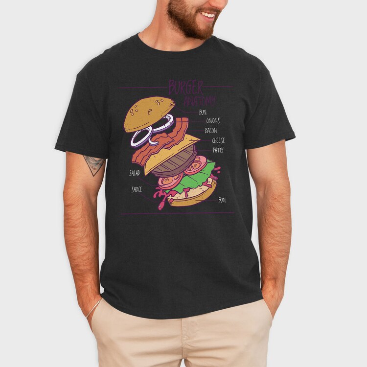 Burger Anatomy, Tricou Barbati (Unisex)