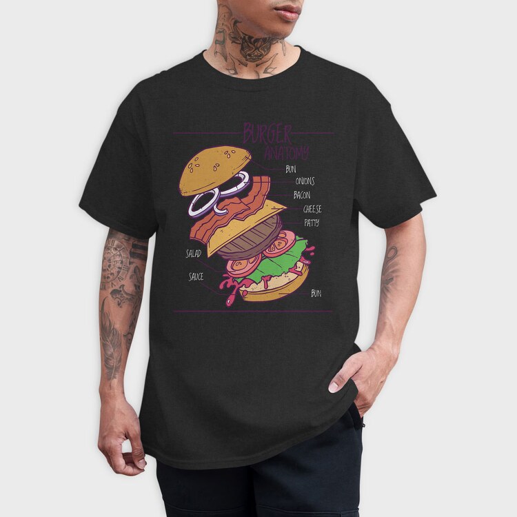 Burger Anatomy, Tricou Barbati (Unisex)