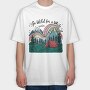 Camping Rainbow Mountain, Tricou Oversize Barbati (Unisex)