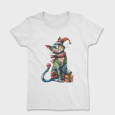 Cat Christmas Jester, Tricou Femei