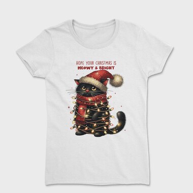 Cat Christmas Lights, Tricou Femei