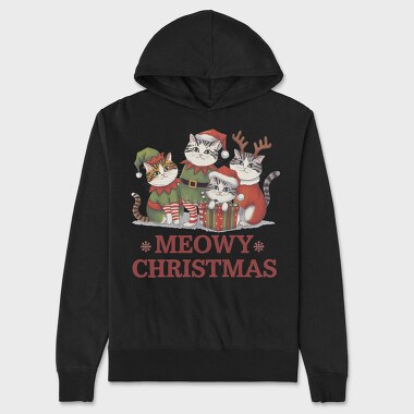 Cat Christmas Pals, Hanorac Oversize Barbati (Unisex)